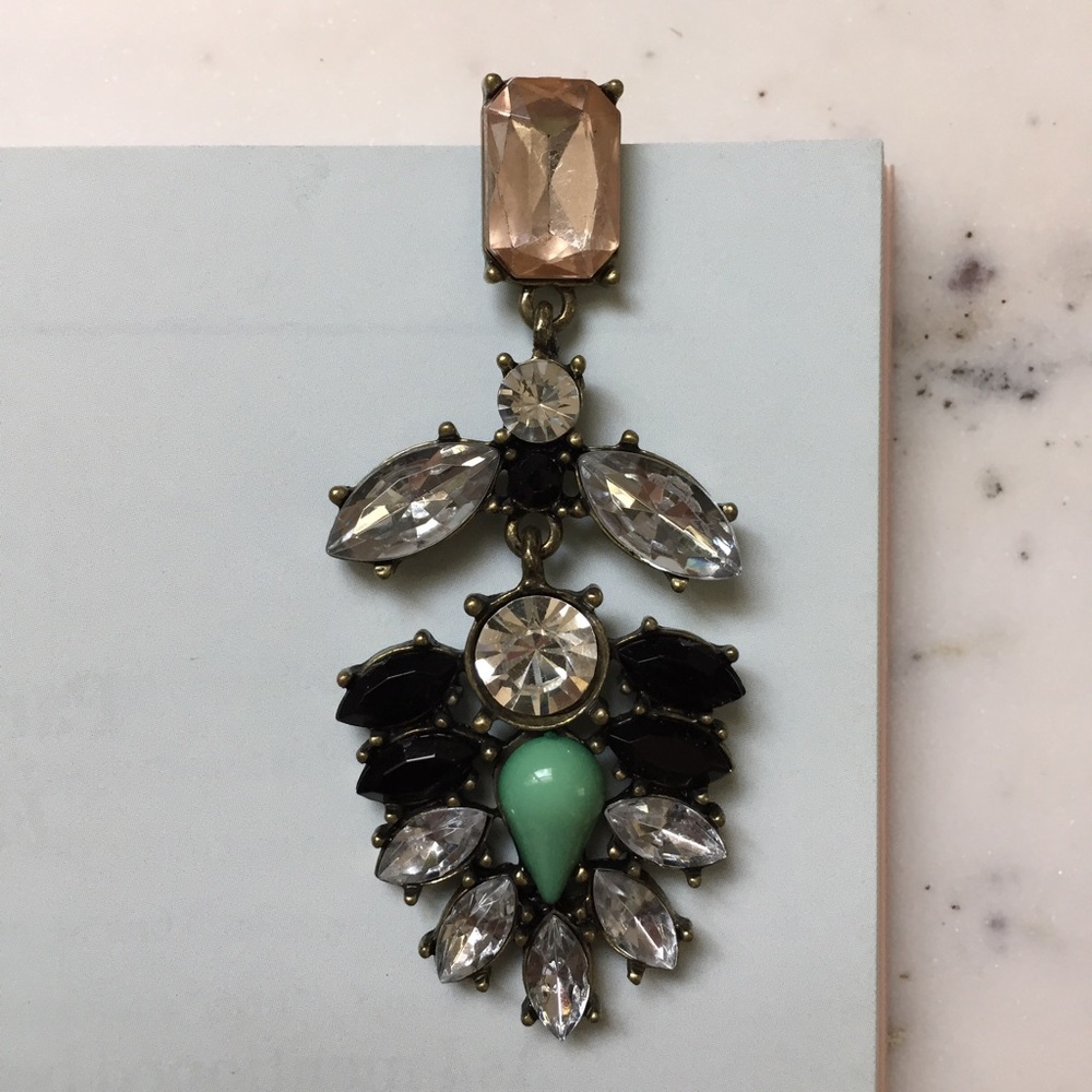 "Simone" Earrings || Clear Crystal Statement - Picture 6 of 12